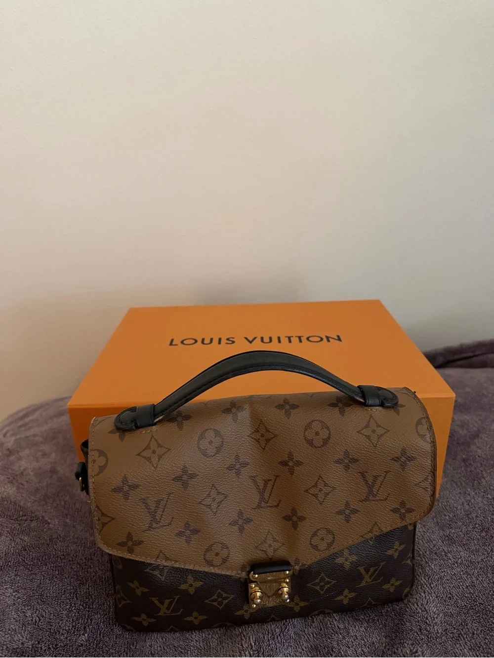 Louis Vuitton Two-Tone Monogram Crossbody with Top Handle